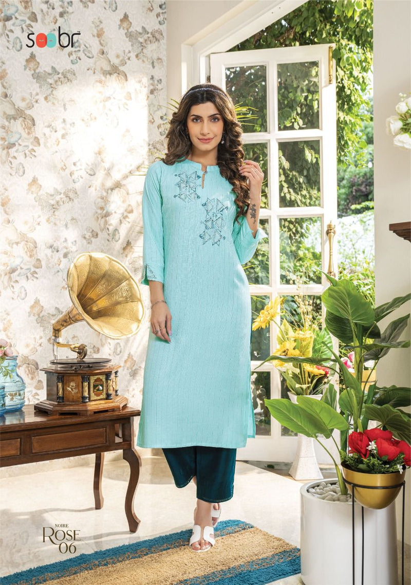 Soobr Rose Noire Rayon Stylish Designer  casual Wear Kurti