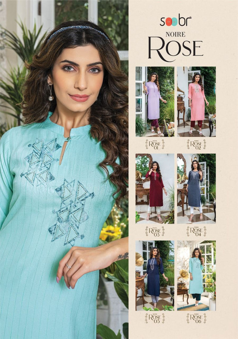 Soobr Rose Noire Rayon Stylish Designer  casual Wear Kurti