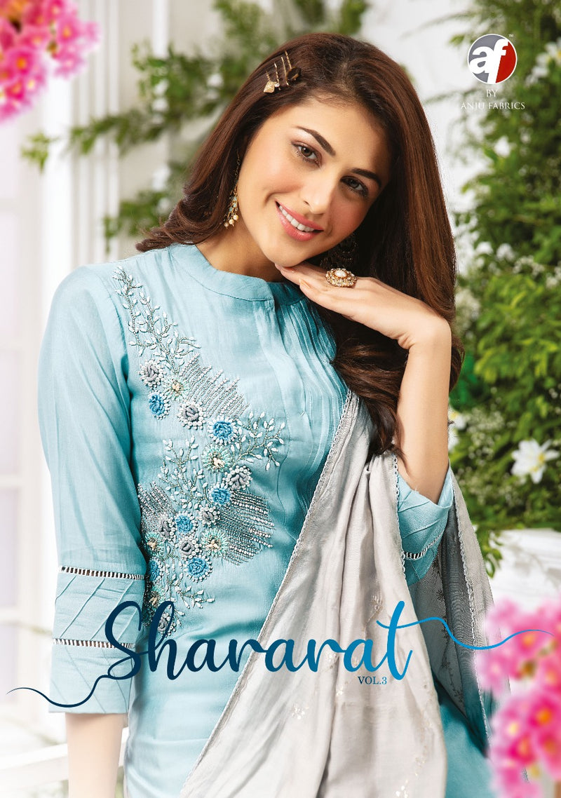 Af Fashion Shararat Vol 3 Pure Viscose With Heavy Hand Work Stylish Designer Festive Wear Fancy Kurti