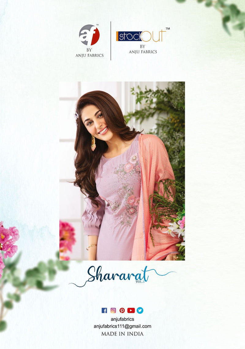 Af Fashion Shararat Vol 3 Pure Viscose With Heavy Hand Work Stylish Designer Festive Wear Fancy Kurti