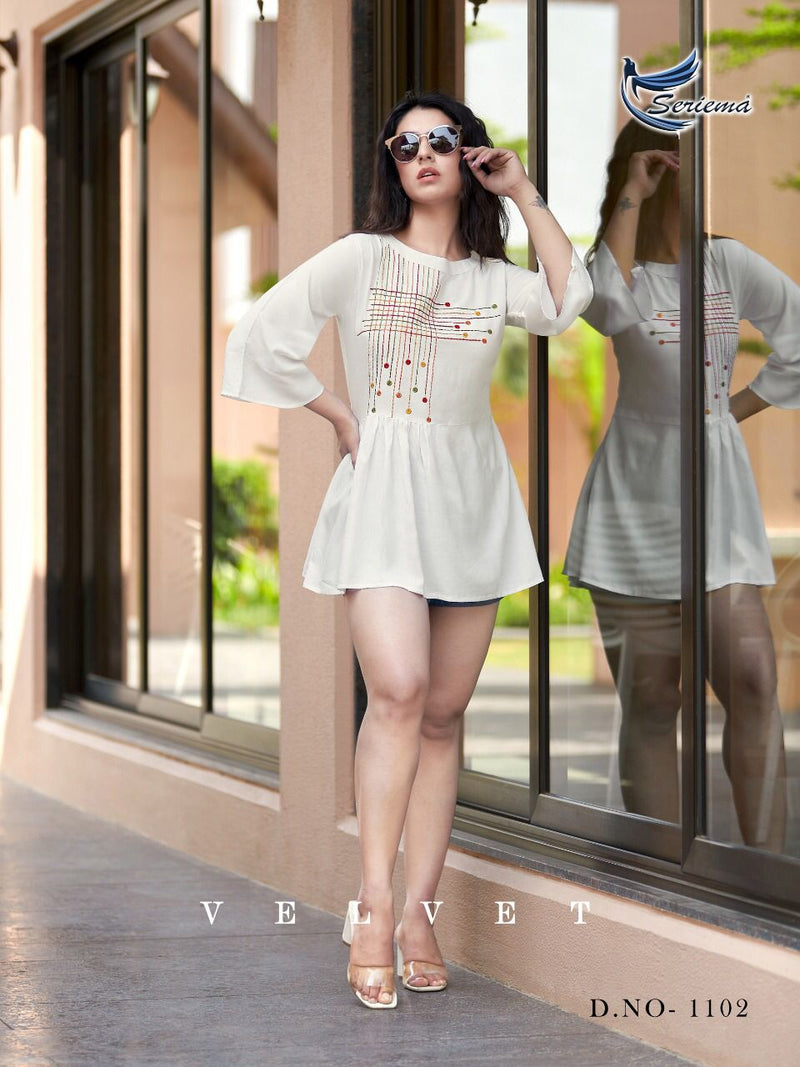 Seriema Glazier Vol 5 Fancy With Heavy Embroidery Work Stylish Designer Party Wear Casual Look Kurti