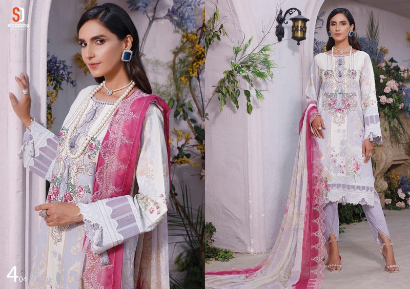 Sharadha Firdous Vol 4 Pure Cotton With Heavy Embroidery Work Stylish Designer Pakistani Salwar Suit