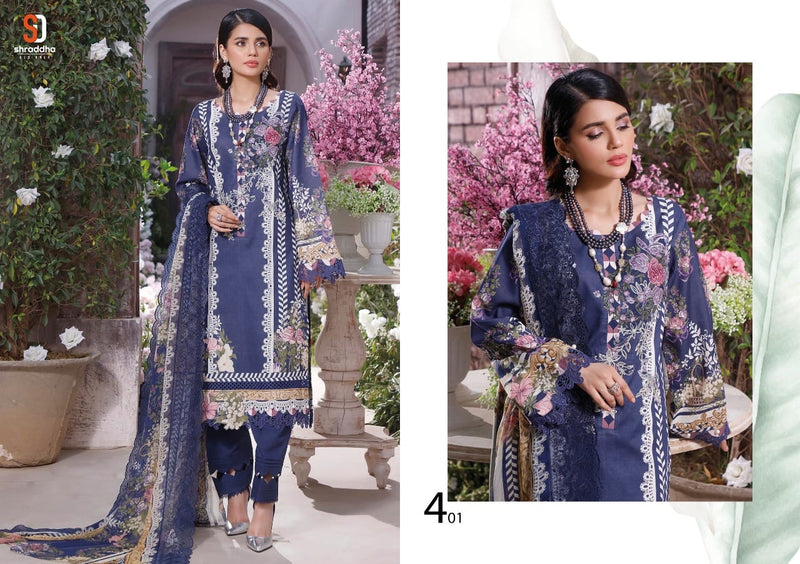 Sharadha Firdous Vol 4 Pure Cotton With Heavy Embroidery Work Stylish Designer Pakistani Salwar Suit