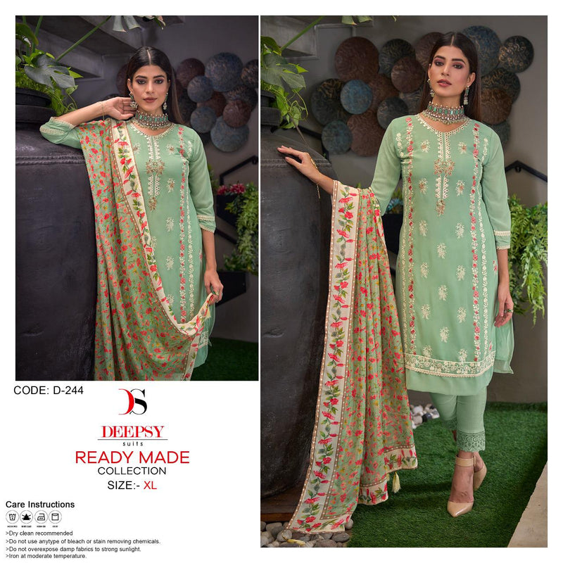 Deepsy Suit Dno 244 Georgette With Heavy Embroidery Work Stylish Designer Casual Kurti