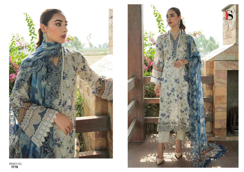 Deepsy Suit Chunari Lawn Pure Cotton With Embroidery Work Stylish Designer Party Wear Salwar Suit