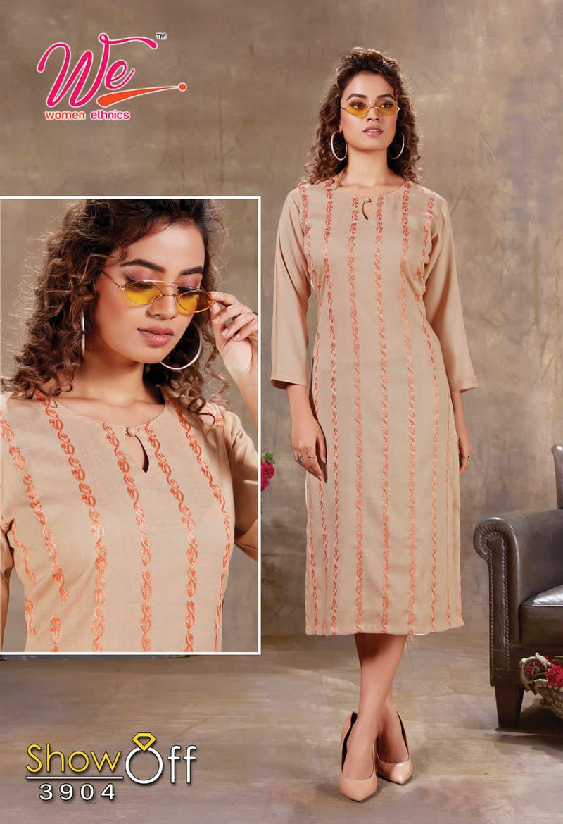 Showoff Dno 3901 To 3908 Heavy Rayon With Fancy Work Stylish Designer Fancy Kurti