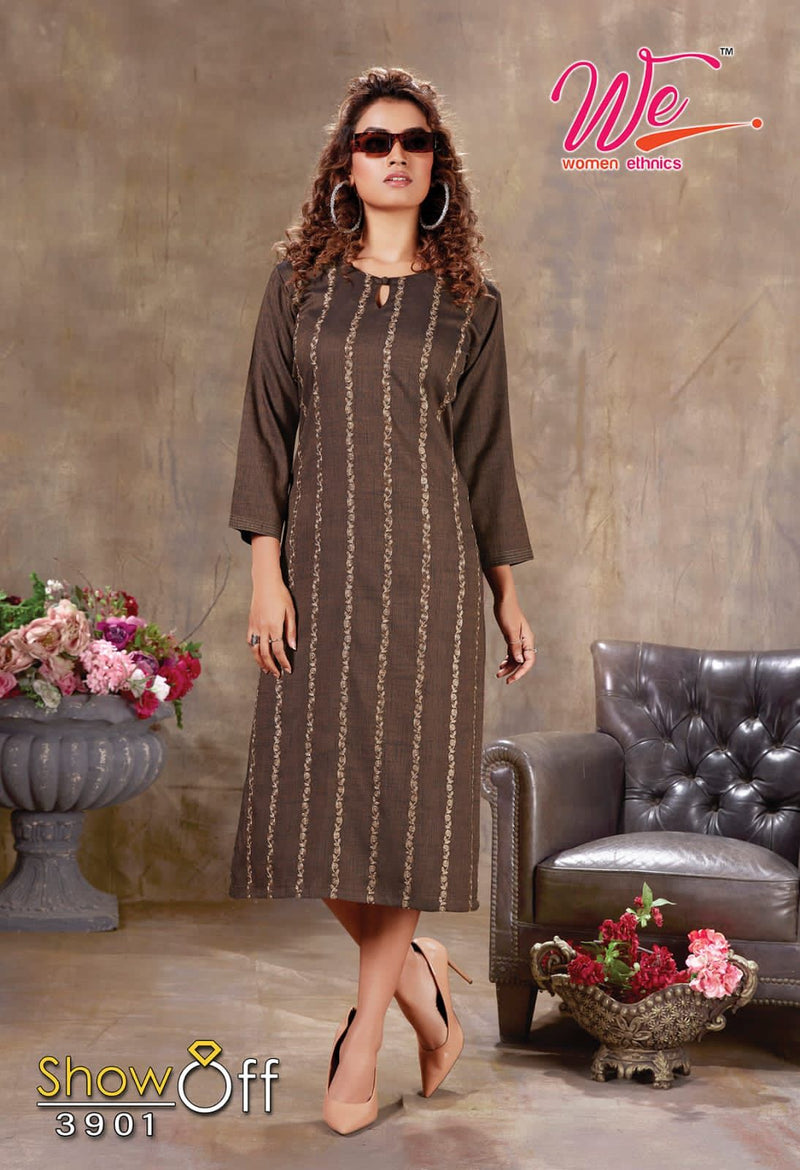 Showoff Dno 3901 To 3908 Heavy Rayon With Fancy Work Stylish Designer Fancy Kurti