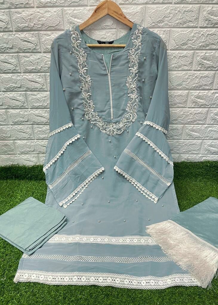 Luxuria Trendz  Dno 1181 Georgette With Heavy Embroidery Work Stylish Designer Pret Kurti