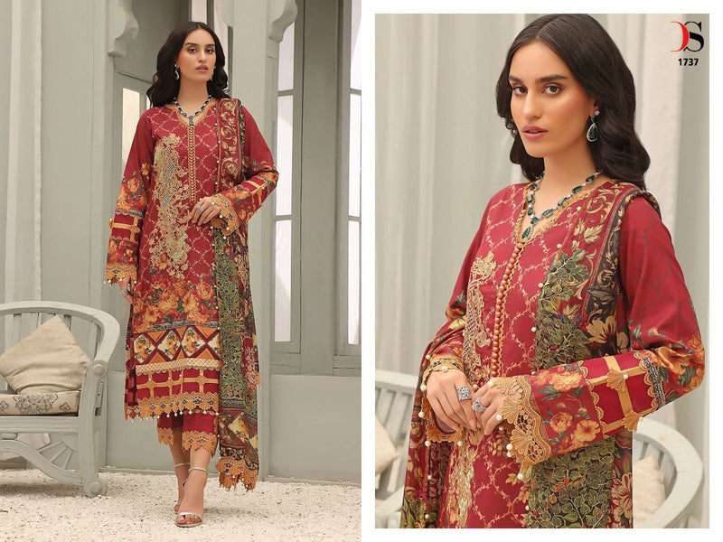 Deepsy Suit Firouds Queens Pure Cotton with Heavy Embroidery Work Stylish Designer Pakistani Salwar Kameez