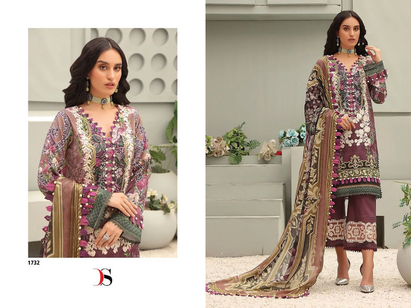 Deepsy Suit Firouds Queens Pure Cotton with Heavy Embroidery Work Stylish Designer Pakistani Salwar Kameez