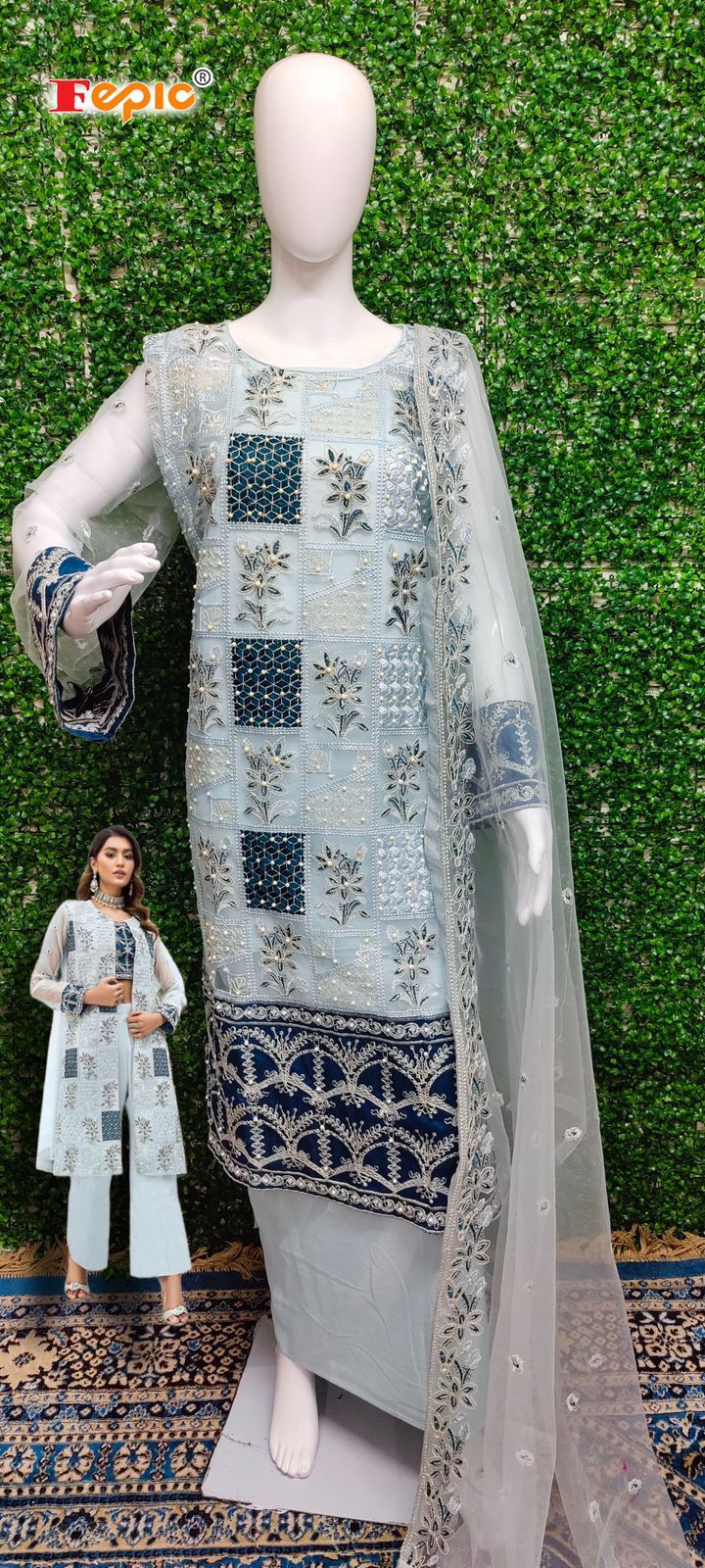 Fepic Rosemeen Net With Heavy Embroidery Work Stylish Designer Party Wear Salwar Kameez