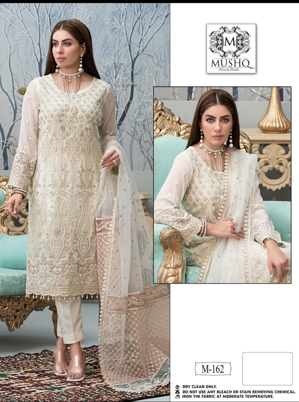 Mushq Dno M 162 Georgette With Heavy Embroidery Work Stylish Designer Party Wear Pakistani Salwar Kameez