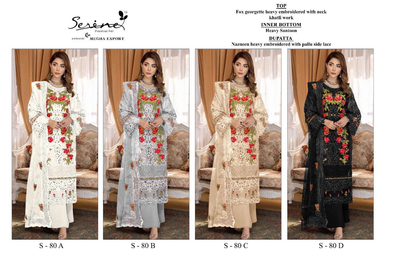 Megha Serine S 80 Georgette With Heavy Embroidery Work Stylish Designer Pakistani Salwar Kameez