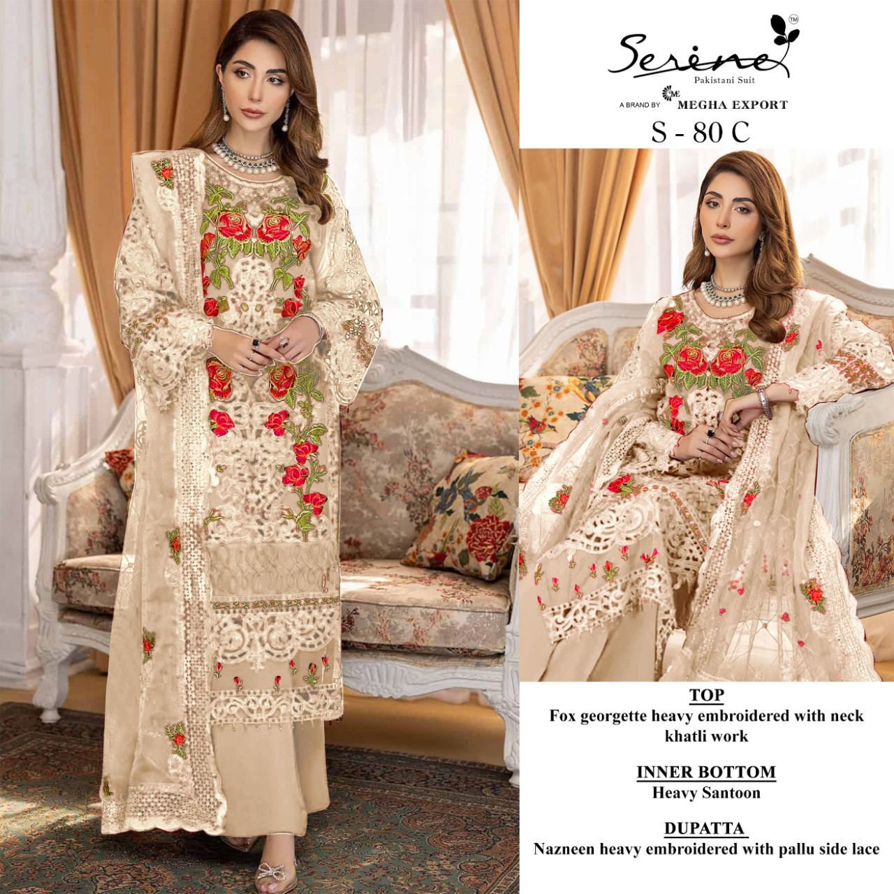 Megha Serine S 80 Georgette With Heavy Embroidery Work Stylish Designer Pakistani Salwar Kameez