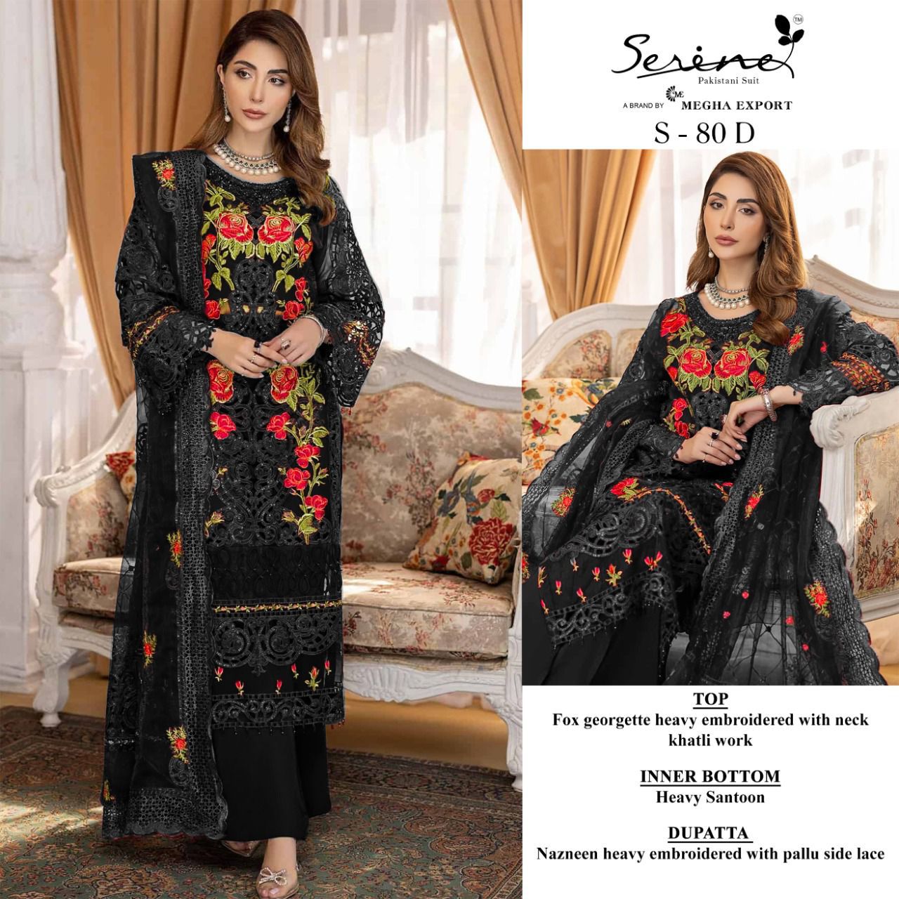 Megha Serine S 80 Georgette With Heavy Embroidery Work Stylish Designer Pakistani Salwar Kameez