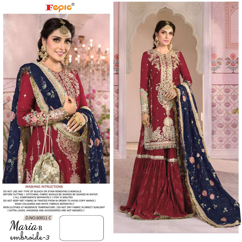 Fepic Suit Rosemeen Dno 60011 C Organza With Hand Work Stylish Designer Wedding Wear Salwar Kameez