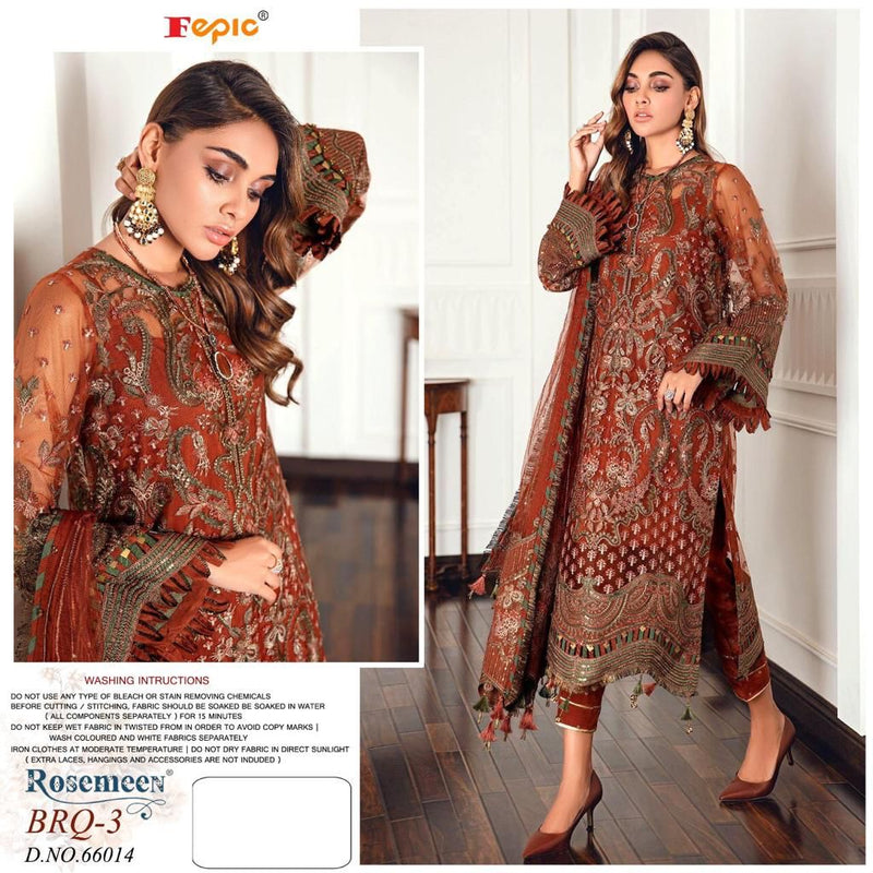 Fepic Suit Rosemeen Dno 66014 A Butterfly Net With Heavy Embroidery Work Stylish Designer Party wear Salwar Kameez