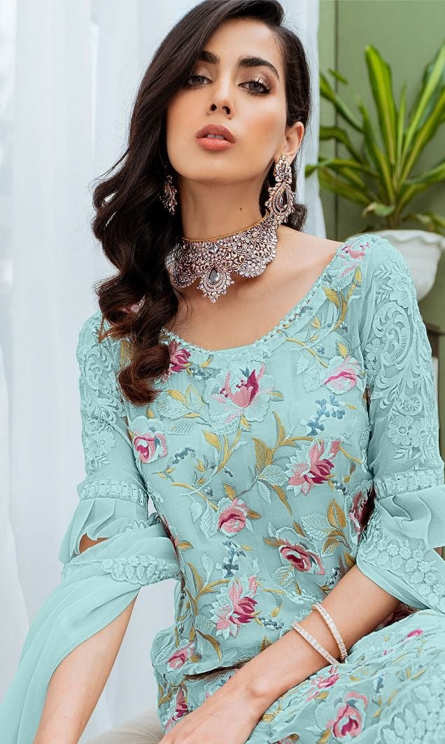 Fepic Suit Rosemeen Dno 1118 F Georgette With Net Embroidery Work Stylish Designer Party Wear Salwar Kameez