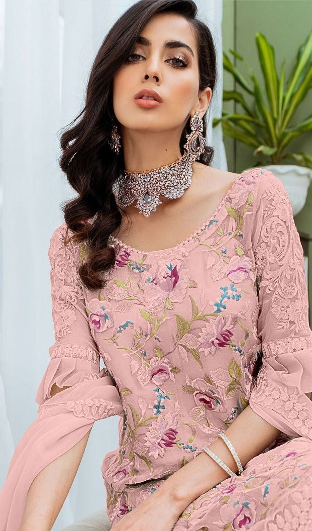 Fepic Suit Rosemeen Dno 1118 G Georgette With Net Embroidery Work Stylish Designer Party Wear Salwar Kameez
