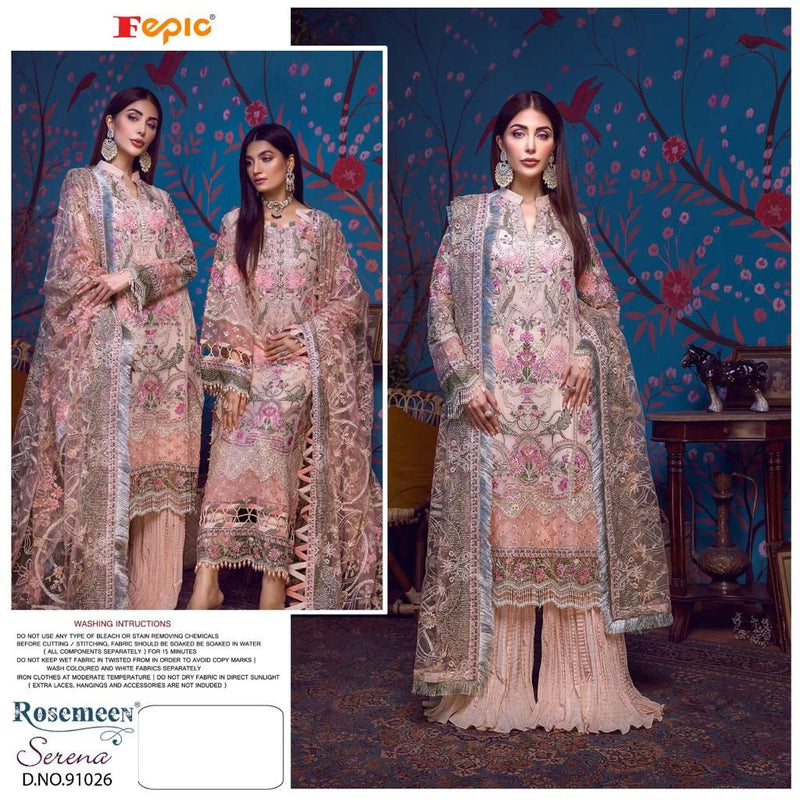 Fepic Rosemeen Dno 91026 Georgette With Heavy Embroidery Work Stylish Designer Pakistani Salwar Kameez