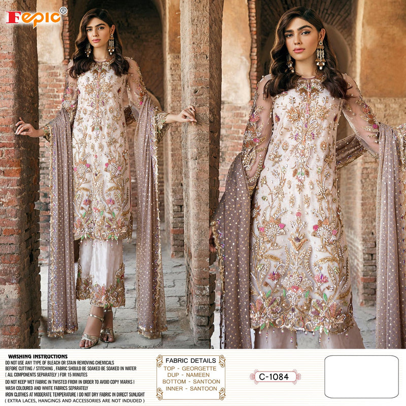 Fepic Rosemeen Dno 1084 Georgette Embroidery With Hand Work Stylish Designer Party wear Salwar Kameez