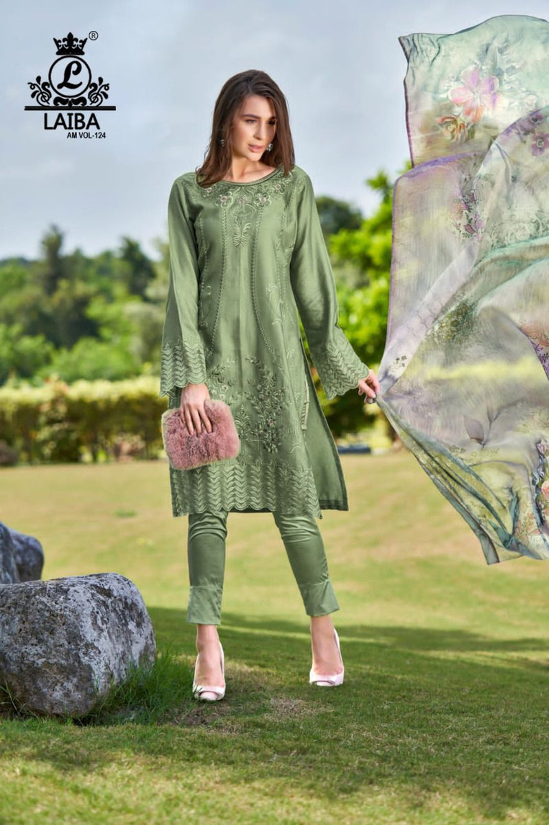 Laiba Dno Am Vol 124 Georgette With Heavy Beautiful Work Stylish Designer Casual Wear Pret Kurti