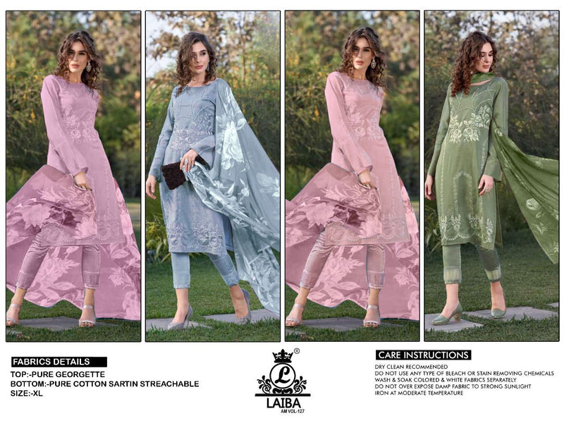 Laiba Dno Am Vol 127 Georgette With Heavy Beautiful Work Stylish Designer Casual Wear Pret Kurti