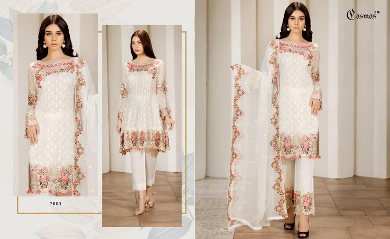 Cosmos Dno 7003 Georgette With Fancy Work Stylish Designer Attractive Look Fancy Salwar Kameez