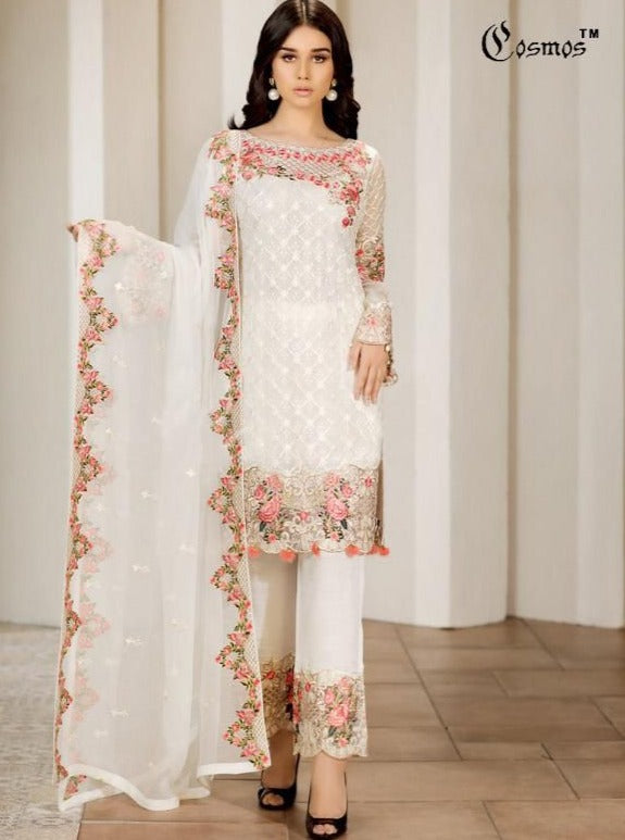 Cosmos Dno 7003 Georgette With Fancy Work Stylish Designer Attractive Look Fancy Salwar Kameez