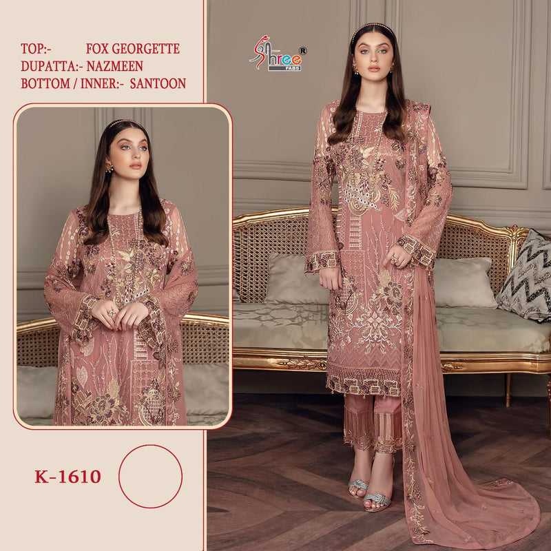 Shree Fabs Dno 1610 Georgette With Beautiful Heavy Embroidery Work Stylish Designer Party Wear Salwar Kameez