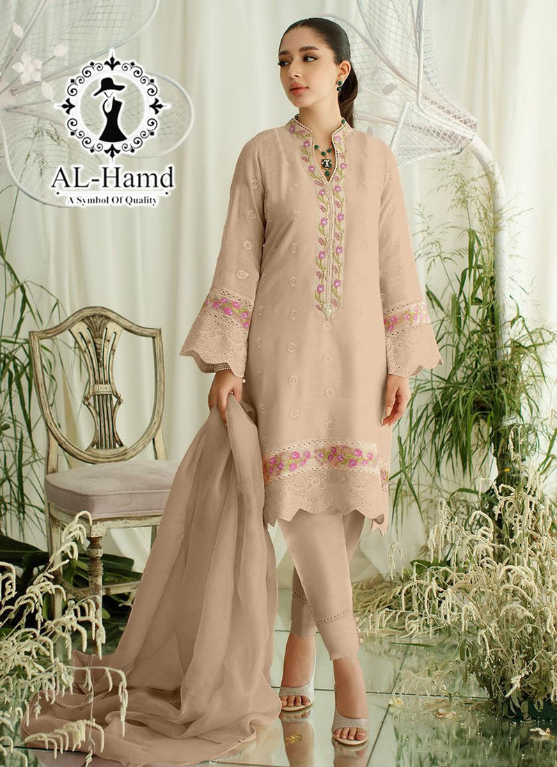 Al Hamd Creation Dno 1108 Georgette Unique Style Embroidery Work With Beautiful Pret Kurti