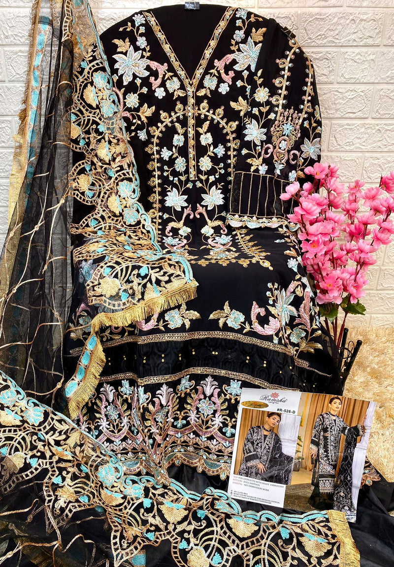 Ramsha Dno 526 D Georgette With Heavy Net Embroidery Work Stylish Designer Wedding Wear Pakistani Salwar Kameez