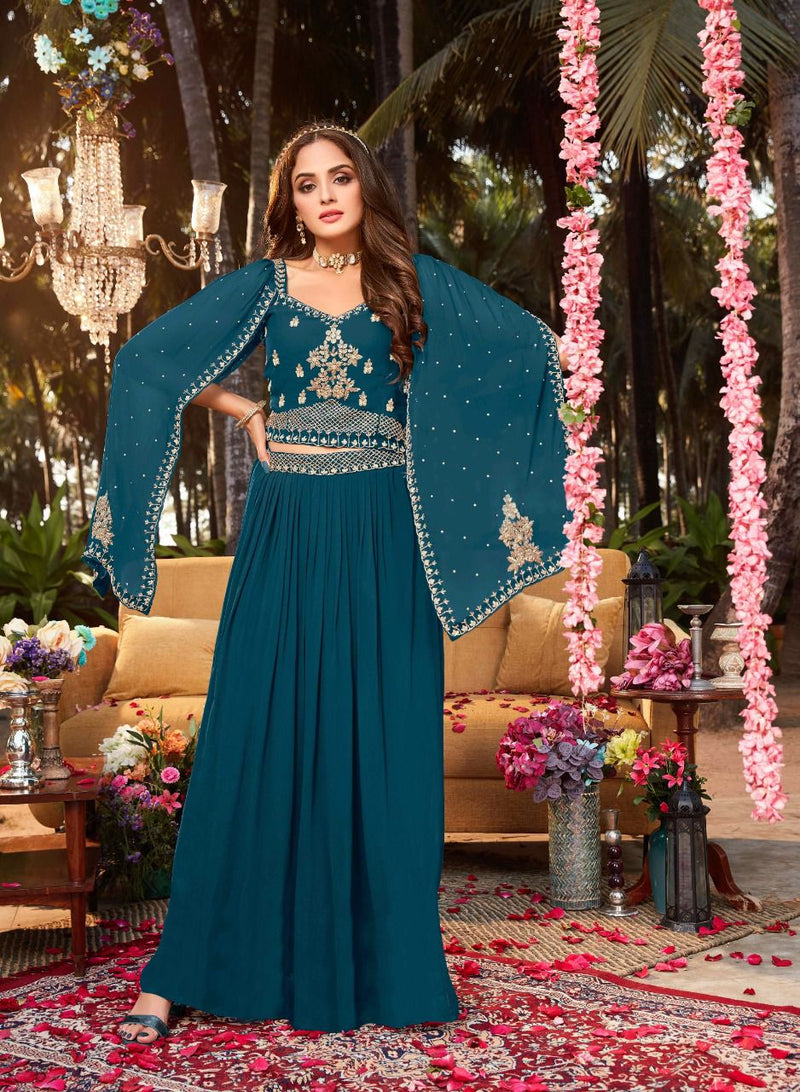 Anju Fabs Ceremony Georgette With Fancy Work Western Look Stylish Designer Party Wear Long Kurti