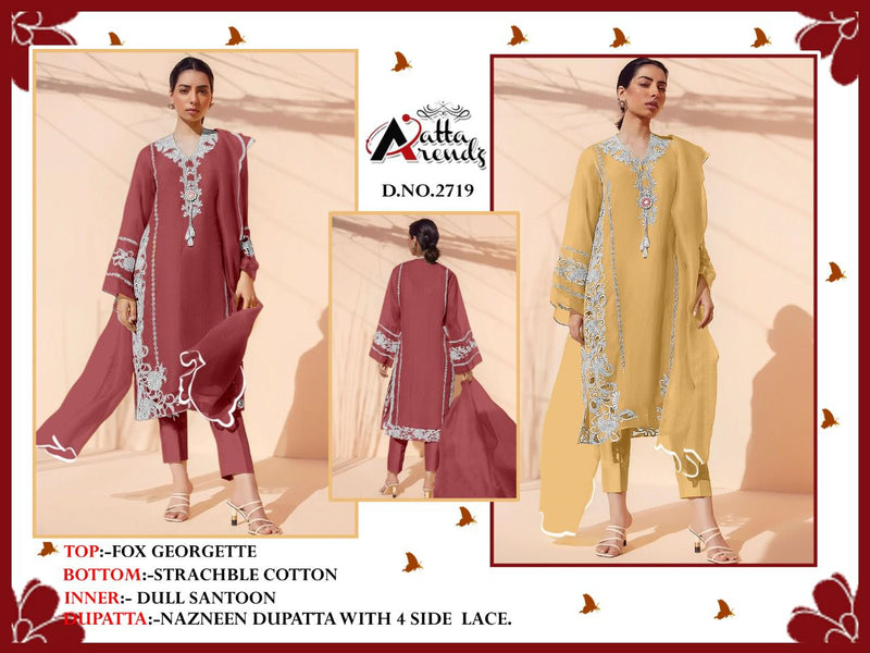 Atta Trends Dno 2719 Georgette With Heavy Fancy Work Stylish Designer Casual Wear Pret Kurti