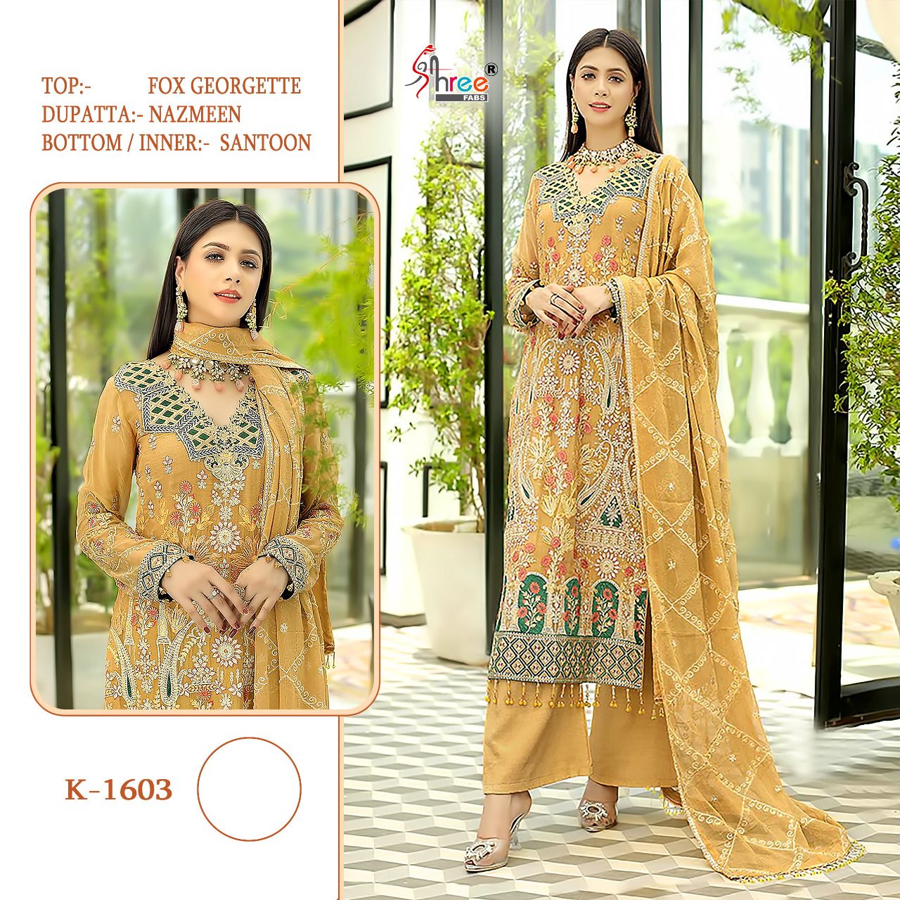 Shree Fabs Dno 1603 Georgette With Beautiful Heavy Embroidery Work Stylish Party Wear Salwar Kameez