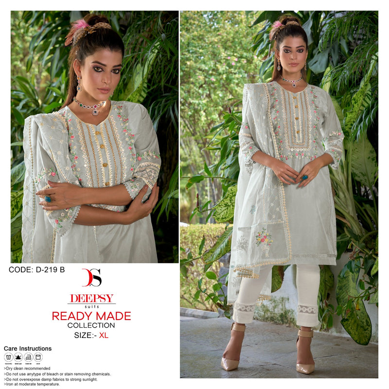 Deepsy Suit Dno 219 B Organza Embroidery With Khalti Work Stylish Designer Casual Look Pret Kurti