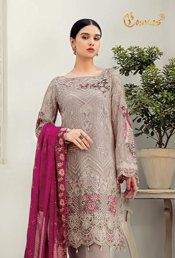 Cosmos Fashion Dno 1282 Georgette With Fancy Embroidery Work Stylish Designer Wedding Wear salwar Kameez