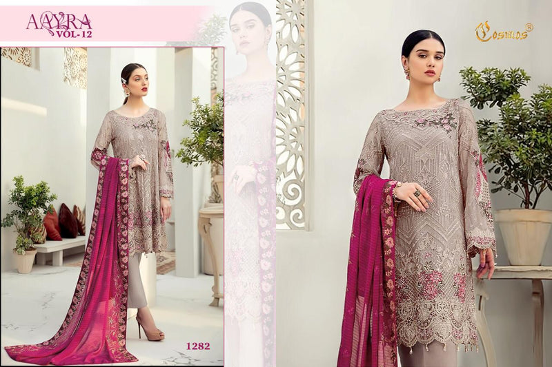 Cosmos Fashion Dno 1282 Georgette With Fancy Embroidery Work Stylish Designer Wedding Wear salwar Kameez