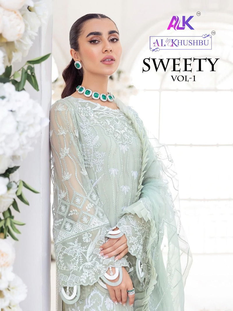 Al Khushbu Dno 2082 Sweety Vol 1  Georgette With Beautiful Heavy Embroidery Work Stylish Designer Pakistani Salwar Kameez