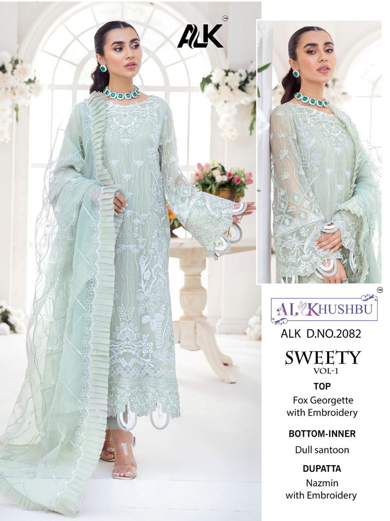 Al Khushbu Dno 2082 Sweety Vol 1  Georgette With Beautiful Heavy Embroidery Work Stylish Designer Pakistani Salwar Kameez