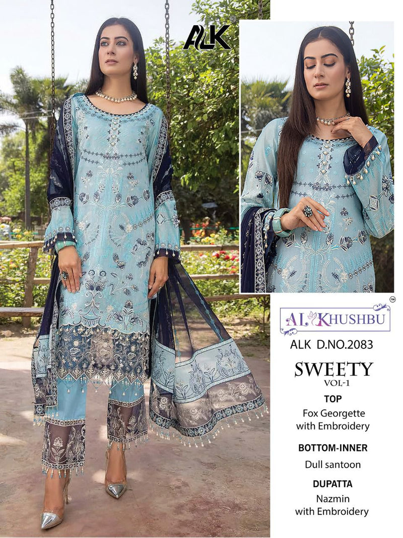 Al Khushbu Dno 2083 Sweety Vol 1  Georgette With Beautiful Heavy Embroidery Work Stylish Designer Pakistani Salwar Kameez