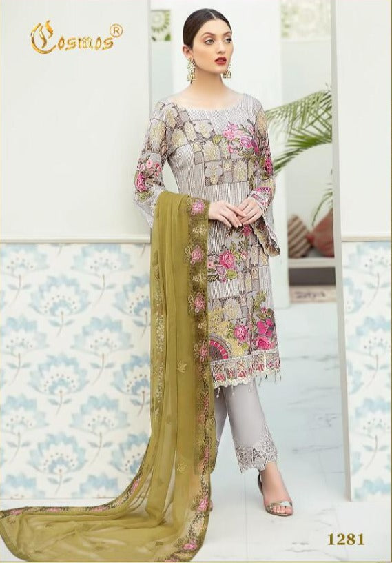 Cosmos Dno 1281 Georgette With Heavy Beautiful Embroidery Work Stylish Designer Party Wear Salwar Kameez