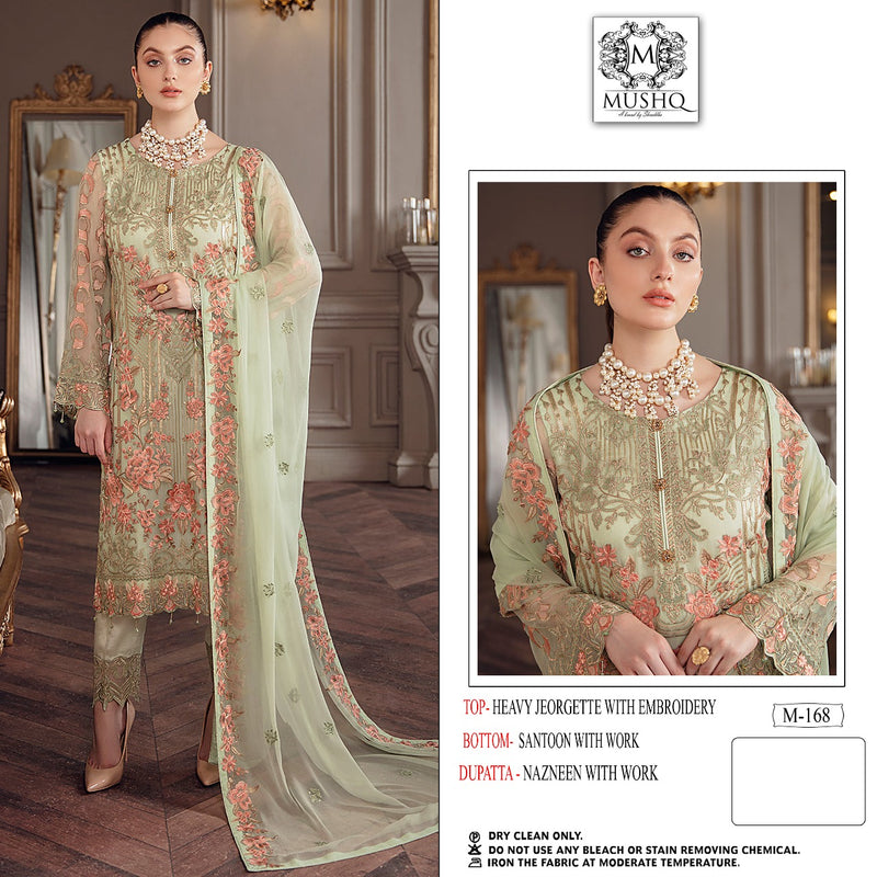 Mushq Dno 168 Georgette With Heavy Embroidery Work Stylish Designer Party Wear Salwar Kameez