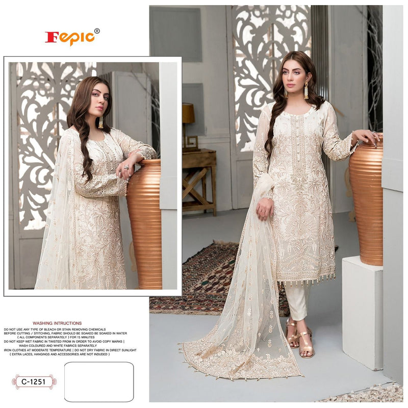 Fepic Rosemeen 1251 C Georgette With Embroidery & Hand Work Stylish Designer Festive Wear Salwar Kameez