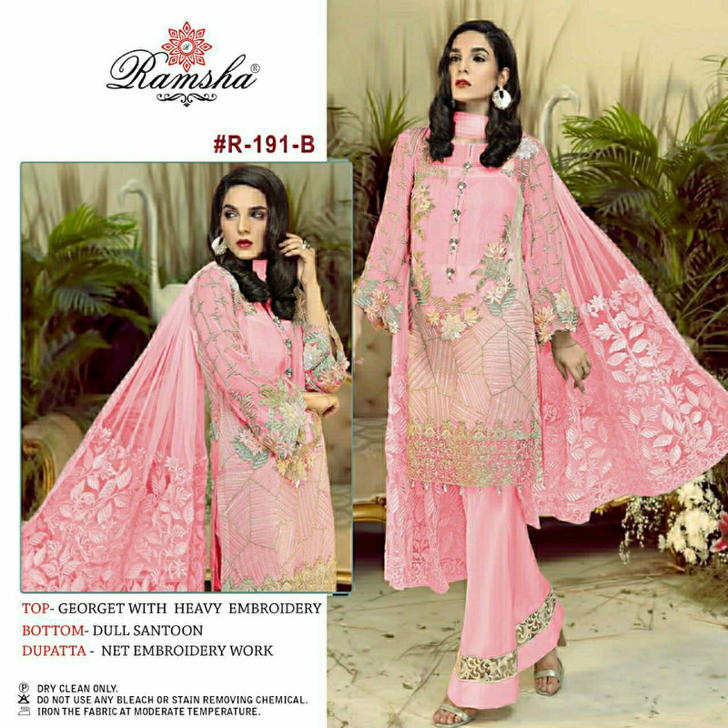 Ramsha Dno R 191 B Georgette With Heavy Embroidery Work Stylish Designer Party Wear Salwar Kameez