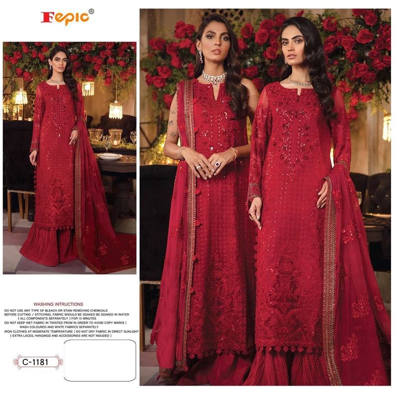 Fepic Rosemeen C 1181 Georgette With Heavy Embroidery Work stylish Designer Party Wear Salwar Kameez