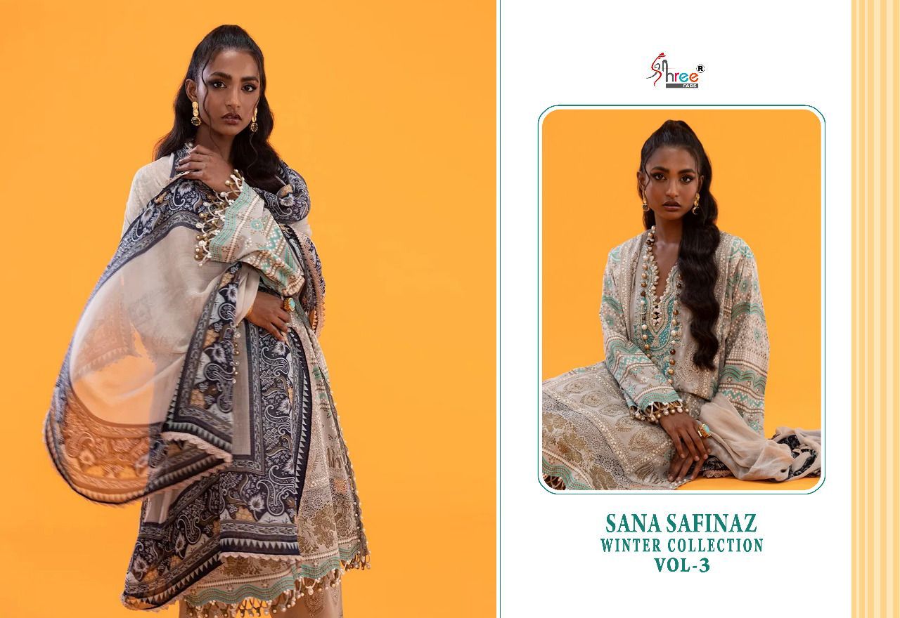 Shree Fabs Sana Safinaz Winter Collection Vol 3 Pashmina With Embroidery Work Stylish Designer Pakistani Salwar Kameez