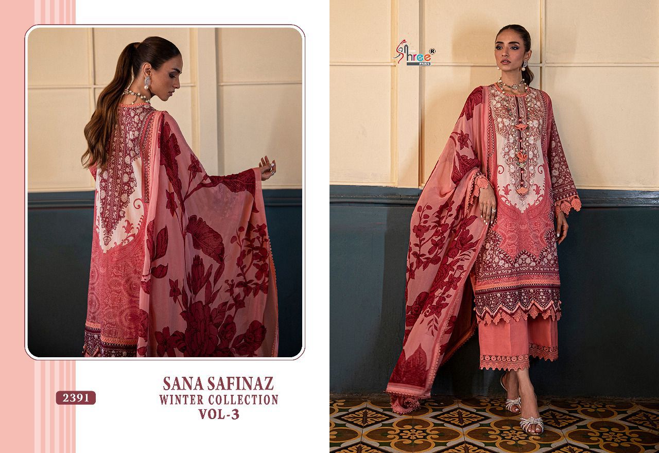 Shree Fabs Sana Safinaz Winter Collection Vol 3 Pashmina With Embroidery Work Stylish Designer Pakistani Salwar Kameez