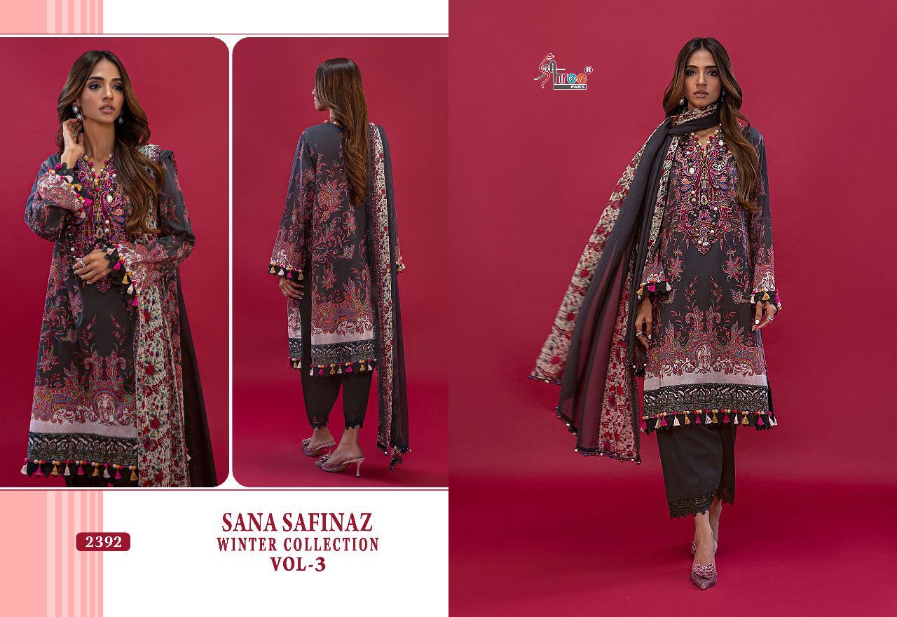 Shree Fabs Sana Safinaz Winter Collection Vol 3 Pashmina With Embroidery Work Stylish Designer Pakistani Salwar Kameez