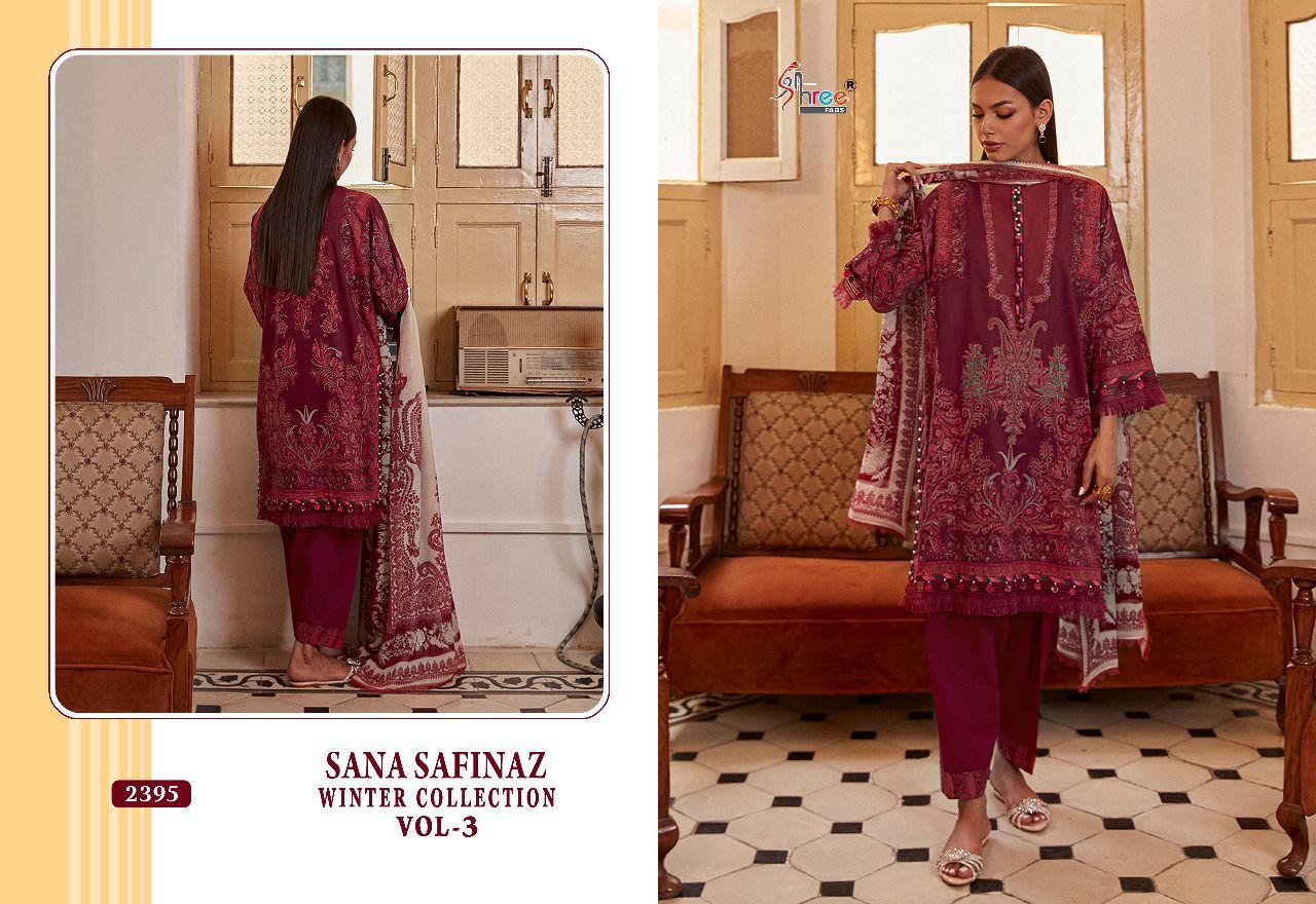 Shree Fabs Sana Safinaz Winter Collection Vol 3 Pashmina With Embroidery Work Stylish Designer Pakistani Salwar Kameez